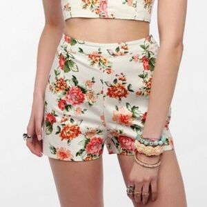 UO Kimchi Blue Floral High Waisted Shorts
